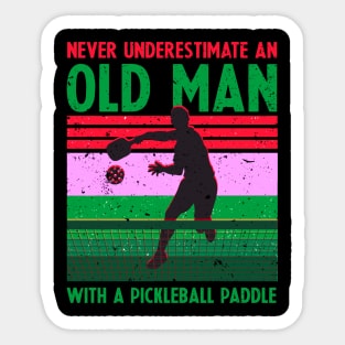 Cool Pickleball Design For Men Grandpa Pickleball Player Sticker